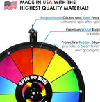 Spin to Win Table Stand Dry Erase Prize Wheel – 30 Inch Desktop Spinning Game Wheel, Durable Wood Construction, Balanced for Fair Odds, Trade Show Raffle Event, Special Sections