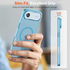 SUPFINE Magnetic for iPhone Air Case (Compatible with MagSafe)(Military Grade Drop Protection) Slim Translucent Matte Shockproof with Anti-Fingerprint Phone Cover for 17 Air,Light Blue