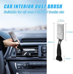 Ziciner 2 PCS Double Head Brush for Car Clean, Soft Auto Interior Duster Detailing Brushes, Universal Vehicle Dashboard Screen, Air Vents, Computer etc Cleaning Tool Accessories (Black)