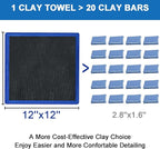 Clay Towel 2 Pack Auto Detailing 12"x12" Chamois for Car Fine Grade Microfiber Clay Bar Alternative