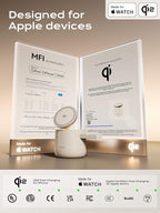 MFI Certified by Apple, 4 in 1 Magsafe Wireless Charging Station, Qi2 15W Magsafe Charger for iPhone 17/16/15/14/13/12 Series, iWatch, Airpods, iPad, 65W Charger Included (Sand, 4 in 1)