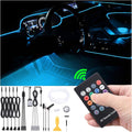 6 m Optic Fiber Car Ambient Lighting Kit RF Remote Control 64 Colors Multicoloured Music Interior Footwell Lighting Kit 12V 1W