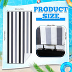 Hahafelt 2 Pack Car Seat Towel Covers with Storage Bag, 63 x 32 Inch Universal Non Slip Waterproof Sweat Protector for Car Truck, Gym Swimming Running, Machine Washable (Black Vertical Stripes)
