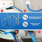 Dryer Vent Cleaner Kit – Flexible Brush & Universal Vacuum Attachment for Lint Removal, Dryer Duct and Vent Cleaning Tool for Dryer, Washer, Car Vents & Air Ducts