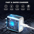Aolcev for iPhone Charger Fast Charging Bling USB C Charging Block 30W Rhinestones Type C Charger Blocks for iPhone 17 16 15 14 13 12 iPad Bling Fast USB C Adapter for Samsung S26 S25 S24 S23 Sliver
