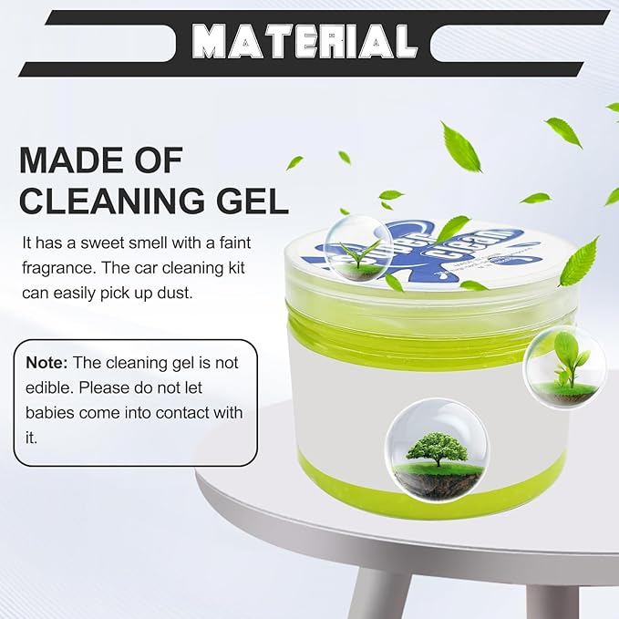 Car Cleaning Gel Clean Putty, Universal Auto Interior Cleaner Slime, Auto Detailing Tools Accessories for Cleaning Vehicle Interiors/Electronic Products/Homes/Offices, Gifts for Men Women (Yellow)