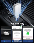 MoKo Wireless CarPlay Adapter for iPhone, 2025 Upgraded Mini Apple CarPlay Adapter, Convert Wired to Wireless, Fast Auto Connect, Stable & Low Latency, for iOS 10+ Cars with Factory CarPlay