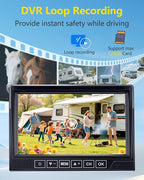 Solar Wireless Backup Camera for Trailer: 24H Long-Lasting, Strong Signal, HD 1080P 2 RV Camera System with 7" Recording Monitor - Magnetic Easy Setup for Camper