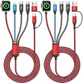 Travel Essentials Dual Type-C Port 4 in 2 Multi Charging Cable for iWatch Charger/iPhone 17/IP, Cruise Vacation Camping Essentials 2026 for iWatch 11-2/Ultra,iPhone 17-8, GalaxyS26-S21,Car -2Pack,5FT