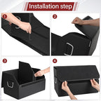 JEYODA Suede Leather Trunk Organizer, Large Capacity Soft Car Organizers and Storage,foldable,with lip, for Car SUV/Jeep/Sedan/Home/Camping (Black,Big)