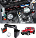 Eamplest Gear Shift Center Console Side Tray Organizer for Jeep Wrangler JL JLU 4xe 2026 2025 2024 2023 2022 2021 2020 2019 2018&Gladiator JT 2020-2026 Interior Storage Accessories Shifter Storage Box