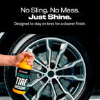 Briggs Slingless Tire Dressing – High Gloss Tire Shine Spray, Sling-Free Wet Look Finish for Tires, Rubber Moldings & Exterior Trim, Solvent-Based Formula – 128oz