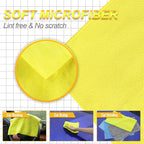 Car Wash Drying Towels, 450gsm Ultra-Thick Absorbent Lint-Free Extra Soft Microfiber Rags for Car Detailing, Interior & Exterior Cleaning Cloths, 16in x 16in - Microfiber, Yellow, 6 Packs
