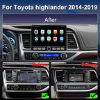 4G LTE QLED Radio for Toyota Highlander 2014 2015 2016 2017 2018 2019 Upgrade,8-Core CPU Touch Screen Stereo,Wireless CarPlay & Android Auto,Support OEM SWC and Camera