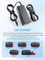56W AC Power Adapter Charger for NOCO GB70 GB150 GB250+ GB251+ GB500 UltraSafe Lithium Jump Starter Portable Jump Starter Power Supply Cord