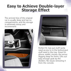 LUWU for 2025 2026 Equinox Lower Center Console Organizer Armrest Storage Box Armrest Organizer Insert Tray Console Organizer Storage Tray 2025 2026 Chevy Equinox Accessories