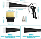 High Pressure Car Cleaning Gun with 2 Nozzles & Brush, Air Blow Gun for Interior Detailing, Dry Cleaning Tool for Dust Removal, Works with Air Compressor Only (No Water Needed)