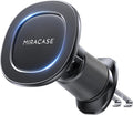 Miracase for MagSafe Car Mount with Metal Hook Clip, Magnetic Phone Holders for Car Phone Holder, Compatible with Garmin GPS Antenna Fit iPhone Android and All Smartphones, Dark Black