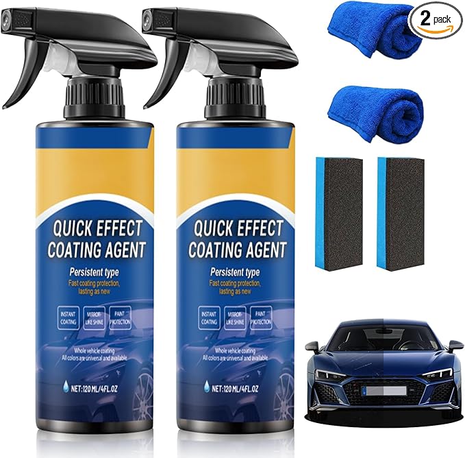 2PCS Car Coating Spray,Quick Effect Coating Agent for Car Coating Spray,Quick Effect Coatings Agent,Waterless Wash Polish,Paint Protection Glass Cleaner