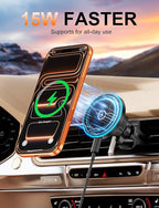 for Magsafe Car Mount Charger, [100% Stable] 15W 2 in1 Magnetic Wireless Car Charger, Vent/Dashboard Phone Holders for Your Car for Women Men Car Phone Holder Car Charger for iPhone 17 16 15 14 13