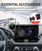 Qi2.2 25W Magnetic Car Mount Charger for 2019 2020 2021 2022 2023 2024 2025 Toyota RAV4 Accessories, for Fast Charging Cell Phone Holder 7/8 Inch Screen Fixed Clip with Cooling Fan