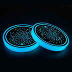 2Pcs LED Car Cup Holder Lights, 7 Colors Light Up Cup Coasters, USB Rechargeable Interior Lighting Accessories for Car Truck Vehicle Decoration﻿