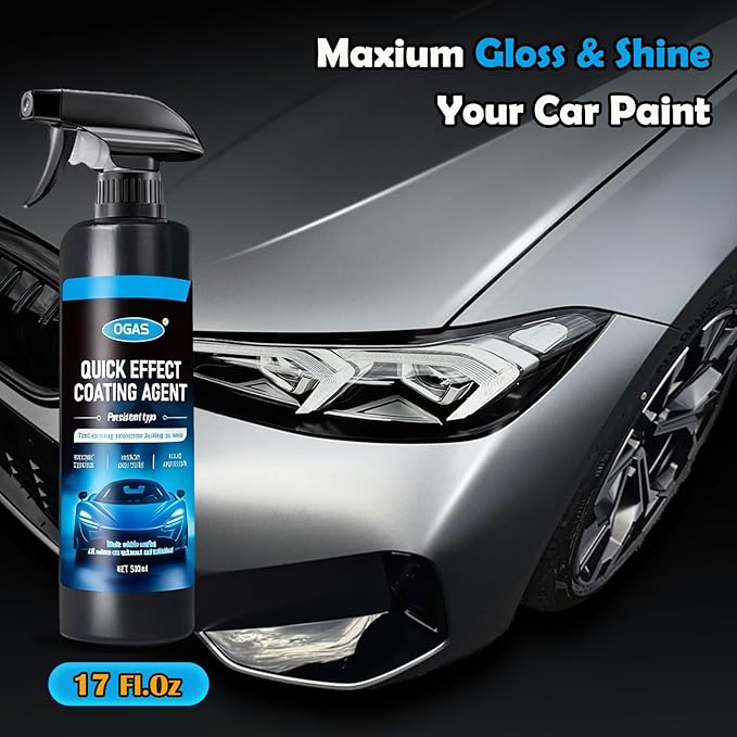 Ceramic Coating Spray for Cars, Nano Ceramic Car Wax Spray, Hydrophobic Top Coat, High Gloss Paint Protection, Water Beading Quick Detailer, Scratch & UV Protection Car Polish Spray -17 Fl.Oz