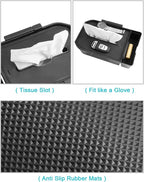 CDEFG 2PCS for 2024 2025 Land Cruiser Center Console Organizer Tray 2024 2025 Land Cruiser Accessories Middle Console Organizer with Tissue Slot Storage Box(for Trims W/O Cool Box Only)