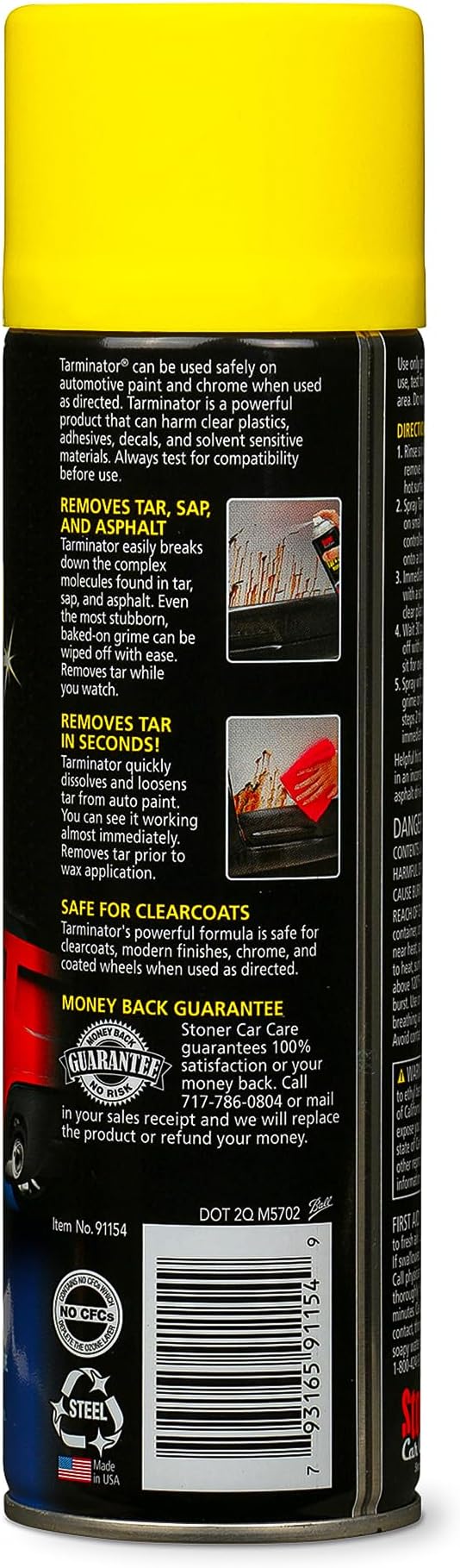 Stoner Car Care 91154 Tarminator Tar, Sap, and Asphalt Remover – Fast Acting Tar and Sap Remover for Cars – Clear Coat Safe Auto Cleaner for Paint, Chrome and Wheels – 10 oz