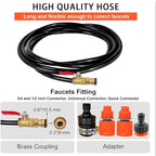 Water Fed Pole Kit for Window Cleaning - 12ft-36ft Telescopic Brush with Car Wash Brush and 20m Water Supply Hose for Home and Commercial Use