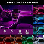 Interior Car Strip Lights, Goodream USB Music Sync Multicolor Multiple Modes LED Fiber Optic Light Ambient Neon Wire Lighting Kits for Sedan Truck SUV Accessories Center Console Dashboard