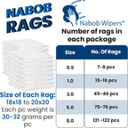 Nabob Wipers New Lint Free Cloth (75 Pack) - 100% Cotton Cleaning Rags Exact Cut - Premium White Rags for Cleaning House - White Rags for Dusting, Staining, Polishing, Painting 18"x18"