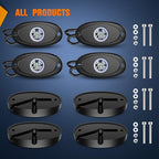 Nilight LED Rock Light 4PCS Underglow Wheel Well Pods Waterproof Exterior Underbody Roof Rack Side Lamps for Car Truck Pickups ATV UTV SUV Motorcycle Boat, Blue Color