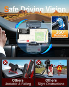 VANMASS Phone Holders for Your Car Ultimate Military-Grade Car Phone Holder Mount【Patent & Safety Certs】Upgraded Shockproof Truck Air Vent Phone Mount for iPhone 17 Pro Max 16 Samsung Android,Silvery