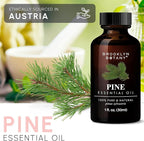 Brooklyn Botany Pine Essential Oil - 100% Pure and Natural - Premium Grade Oil with Dropper - for Aromatherapy and Diffuser - 1 Fl Oz