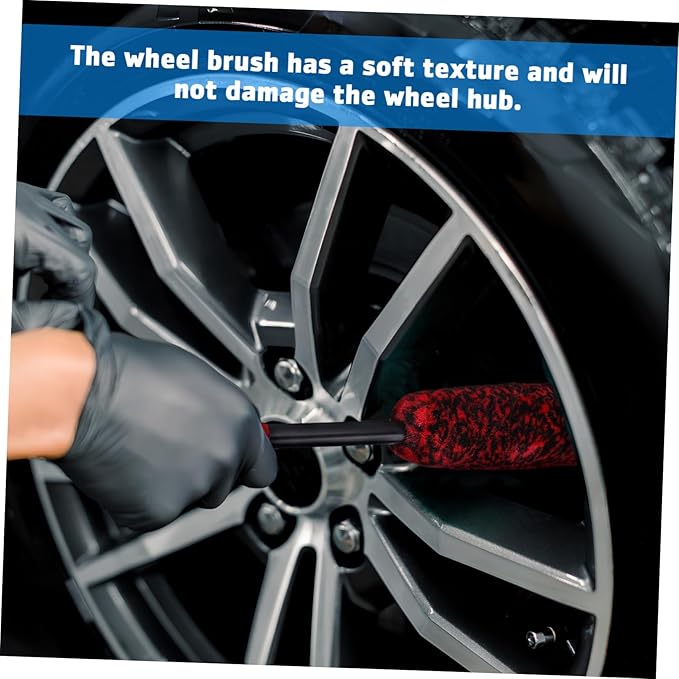 Unomor 9pcs Wheel Tire Cleaning Brush Soft Detail Brushes for Car Wash Bendable Rim Cleaner Tools Design Multipurpose Vehicle Wash Supplies