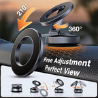 Aerospace Aluminum Magnetic Car Phone Mount for MagSafe [80LBS Vacuum Suction, 3200gf Strong Magnet] 360° Adjustable Car Phone Holder for iPhone 17 16 15 14 13 Pro Max