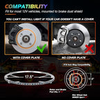 Nilight 4PCS 17.5inch LED Wheel Ring Lights RGB with APP and Remote Control Neon Lights Million Colors w/Turn Signal and Braking Function for Car Van SUV Truck