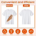 Stain Remover Wet Wipes Bulk, Individual Wrapped Clothes Portable Travel Messy Eater Cleaning Laundry Stain Removal Wipes Pocket Size for Clothing Fabric/Wine/Fast Food 7.1 x 4.7 Inch (White 100)