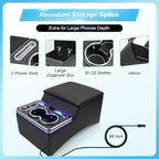 Center Console, Universal Front Bench Seat Consoles,Truck Seat Organizer and Storage,Center Console for Truck & Minivan & Car& SUV Cab Front Seat Bench Seat Storage Box （7-Color Mood Lighting）