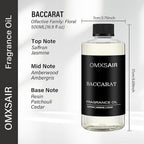Baccarat Hotel Diffuser Oil Inspired by Baccarat NY hotel 16.9Fl Oz(500ml) - Hotel Fragrance Diffuser Oil & Home Luxury Scents - Saffron, Cedar,Ambergris Essential Oils Blend for Aromatherapy Diffuser
