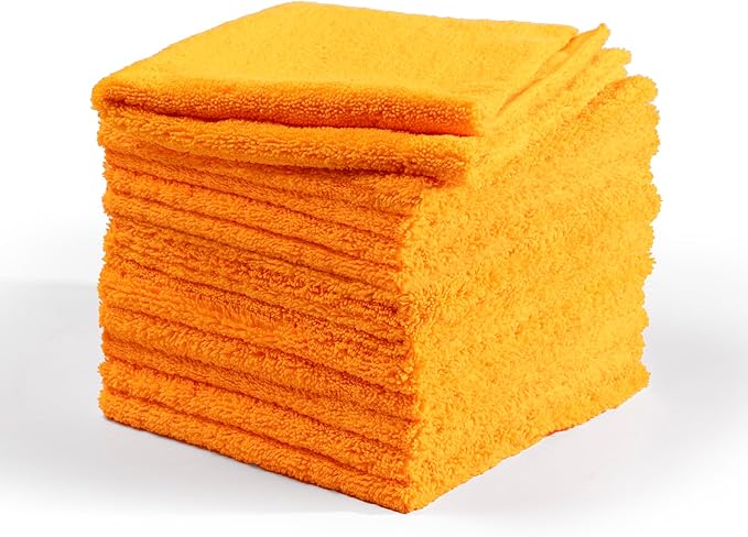 Suds Lab Premium Microfiber Towels for Car Detailing, Cleaning, Washing, Polishing - 16"x16" Ultra-Soft, Edgeless, Scratch-Free Cloth, Dual-Weave, Pack of 12