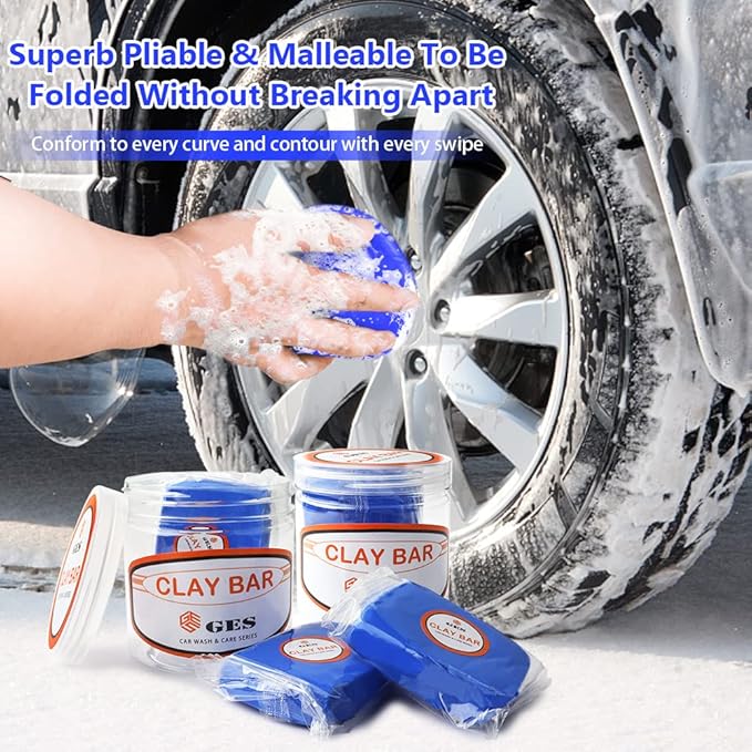 GES Car Clay Bar for Car Detailing 6 Pack 600g, Auto Detailing Clay Bar Cleaner, Grade Cleaner Kit for Coating Polisher Car Wash Kit Cleaning RV Cars Boats Bus
