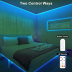 Tatazone 32.8ft Ice Blue COB Led Strip Lights with RF Remote, Dimmable Bright Adhesive Indoor Led COB Light Strip for Cabinet, Painting, Room, Bed