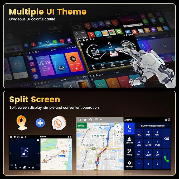 4+128GB Android 15 Car Stereo for Hyundai Santa Fe 2013-2017 Wireless Carplay Android Auto, 9 Inch Incell Touch Screen Car Stereo with GPS, Backup Camera, Bluetooth, FM/RDS, EQ, WiFi, SWC