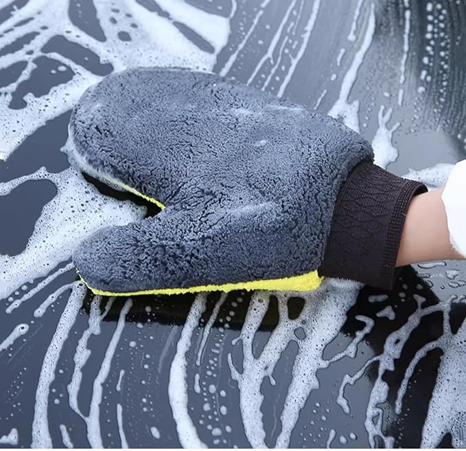 2 Pack Car Wash Mitt Scratch-Free Microfiber Car Wash Mitts Auto Interior Exterior Cleaning Gloves for Car Washing Detailing Home Cleaning Gloves