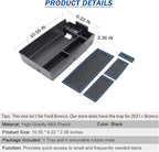 TOPINSTALL Blue Center Console Tray Compatible with Ford Escape 2020-2026 / Bronco Sport 2021-2025 Accessories, Long Compartment Storage Organizer Coin Container (Not for 2026 Sport)