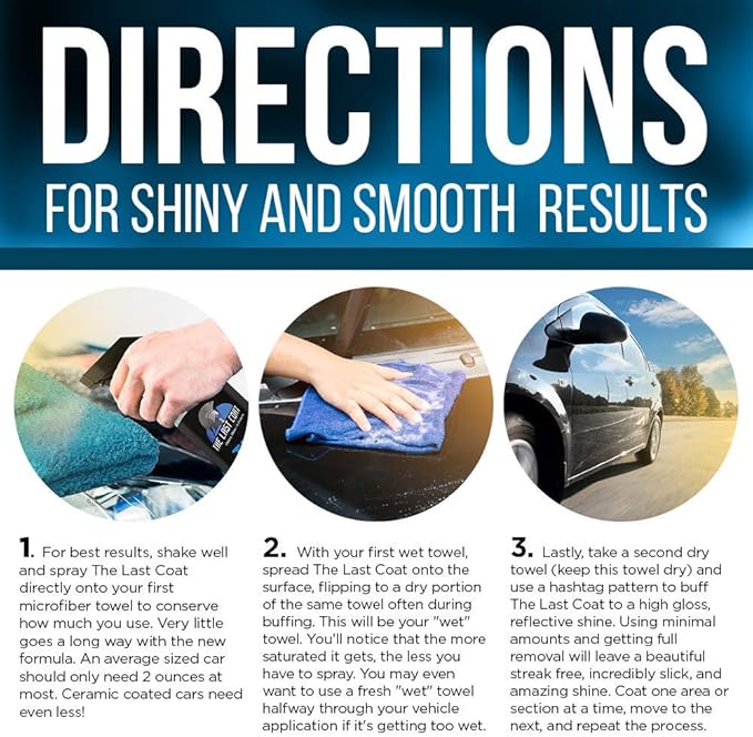 The Last Coat Ceramic Coating Spray & Sio2 Based Car Wax - Hydrophobic Formula and Uv Protectant Wax for Car, Also Long Lasting Coat, Ceramic Spray 128(Oz)