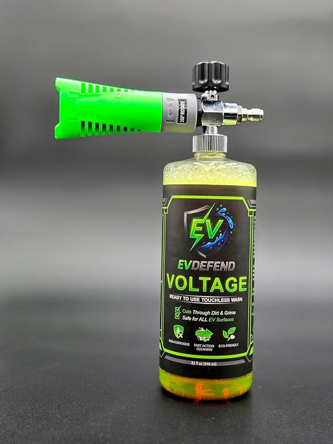 Voltage RTS Touchless Wash Kit – 2 × 32 fl oz Car Soap + Hydro Foam Cannon, EV & Sensor Safe, Ceramic Coating Safe, High-Foam Car Wash Kit for Pressure Washers