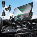 Wireless Car Charger Mount, 15W Dual Coil One-Touch Rotatable Car Phone Holder Wireless Charger for Samsung Galaxy Z Fold 7/6/5/4/3/2, Z Flip, S25/S24/S23/S22, iPhone, Car Charger Included